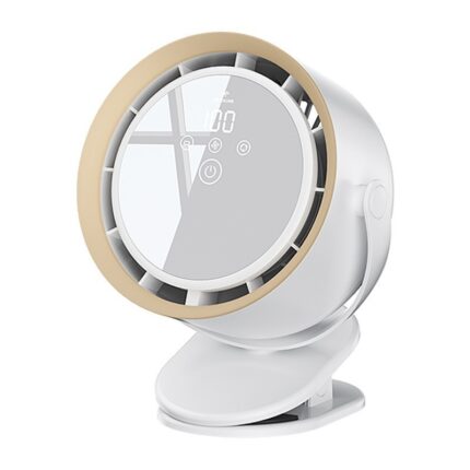 Quạt Tích Điện WSB-1 - Kẹp/Để Bàn/Treo Tường, Xoay 360°, Màn Hình LED, Gió Tăng Áp